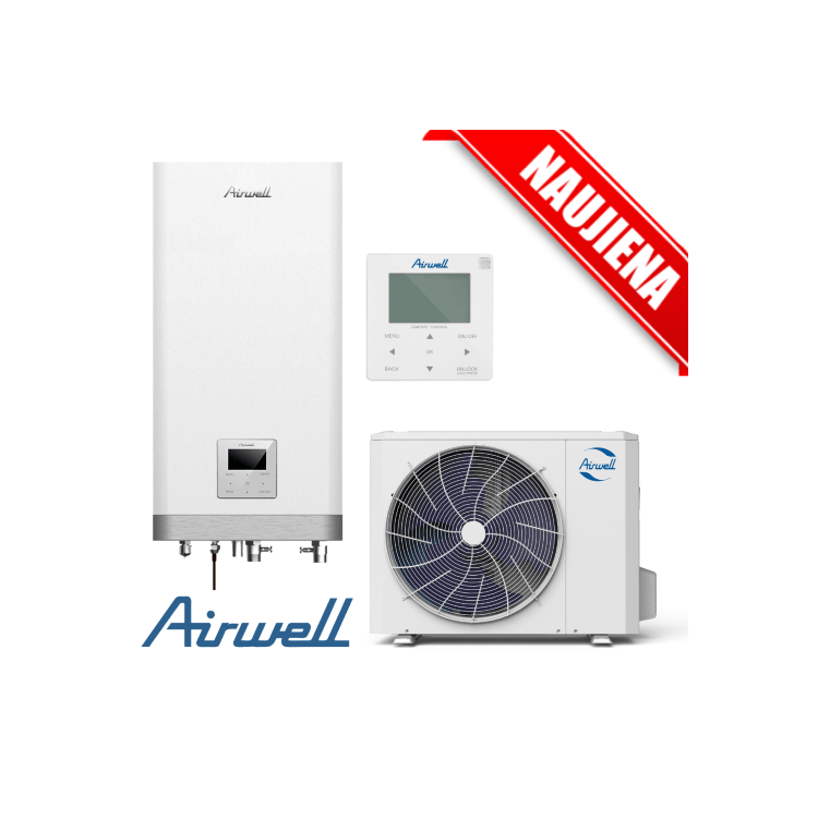 Airwell Wellea split šilumos siurblys oras-vanduo (vienfazis) AW-WHPSA0406-N91/AW-YHPSA06-H91 (-25°C)