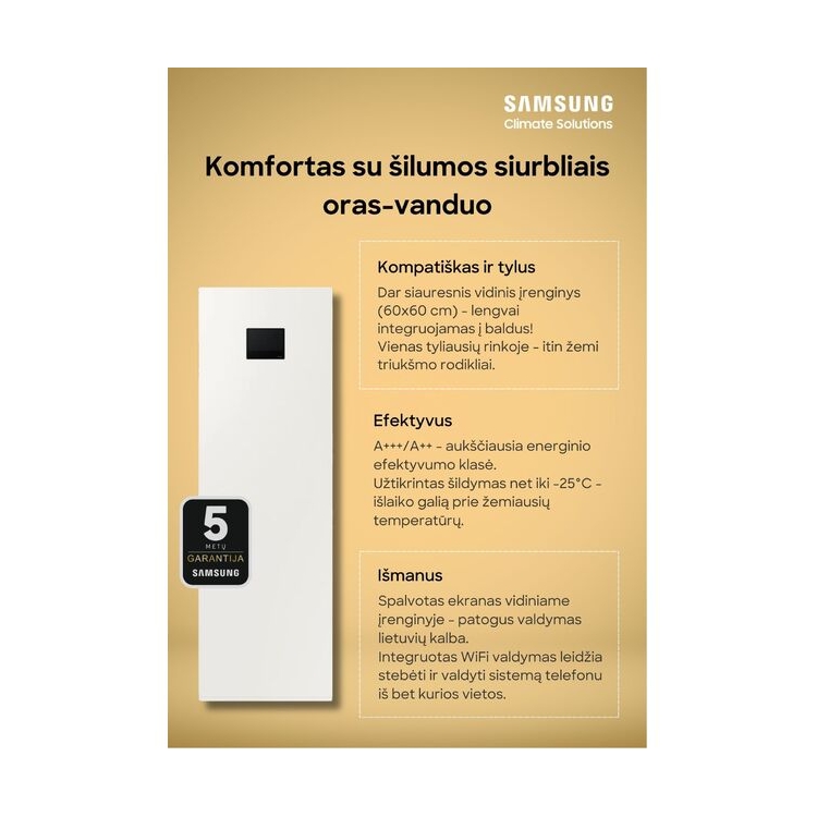 Samsung 16.0/13.5 kW oras–vanduo šilumos siurblys su 200 l talpa – Vilniaus Katilai