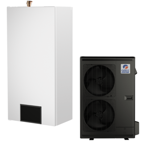 Gree Versati IV SPLIT 15,5/13,0 kW šilumos siurblys oras–vanduo juodu išoriniu bloku – Vilniaus Katilai