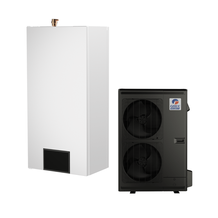 Gree Versati IV SPLIT 15,5/13,0 kW šilumos siurblys oras–vanduo juodu išoriniu bloku – Vilniaus Katilai